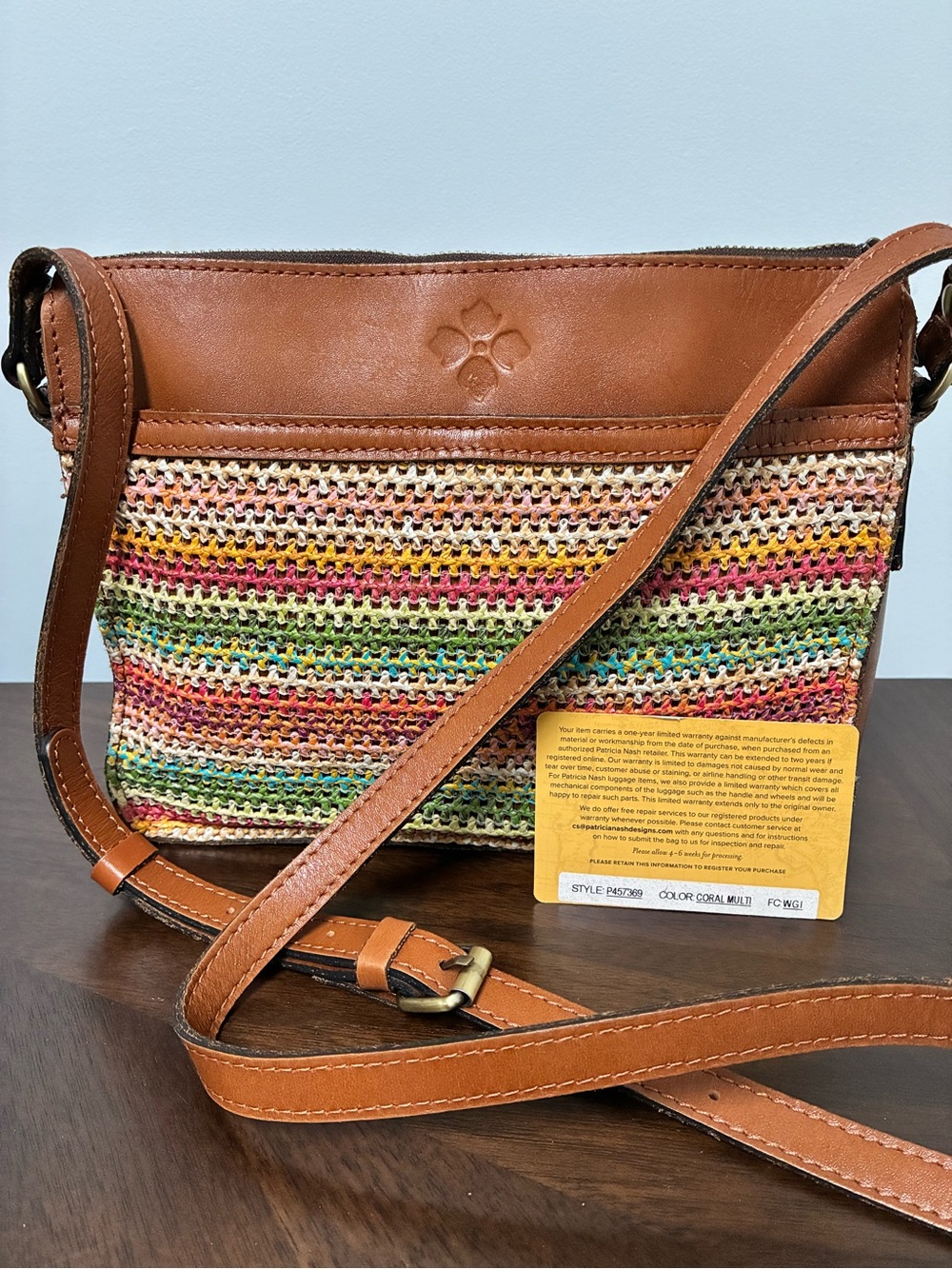 Patricia Nash Heritage Nazaire Crossbody Bag with Spanish Multi Zig Zag